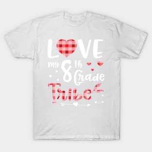 Teacher Students Seniors Love My 8th Grade Tribe Happy First Day Of School T-Shirt